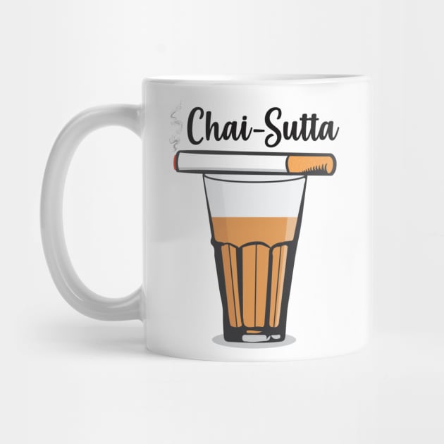 Chai Sutta Chai Tea Glass Hindi Quote Slogan by alltheprints